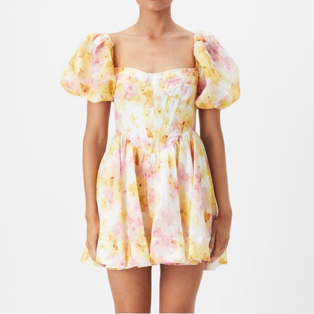 New Bohemian Yellow and Pink Corset